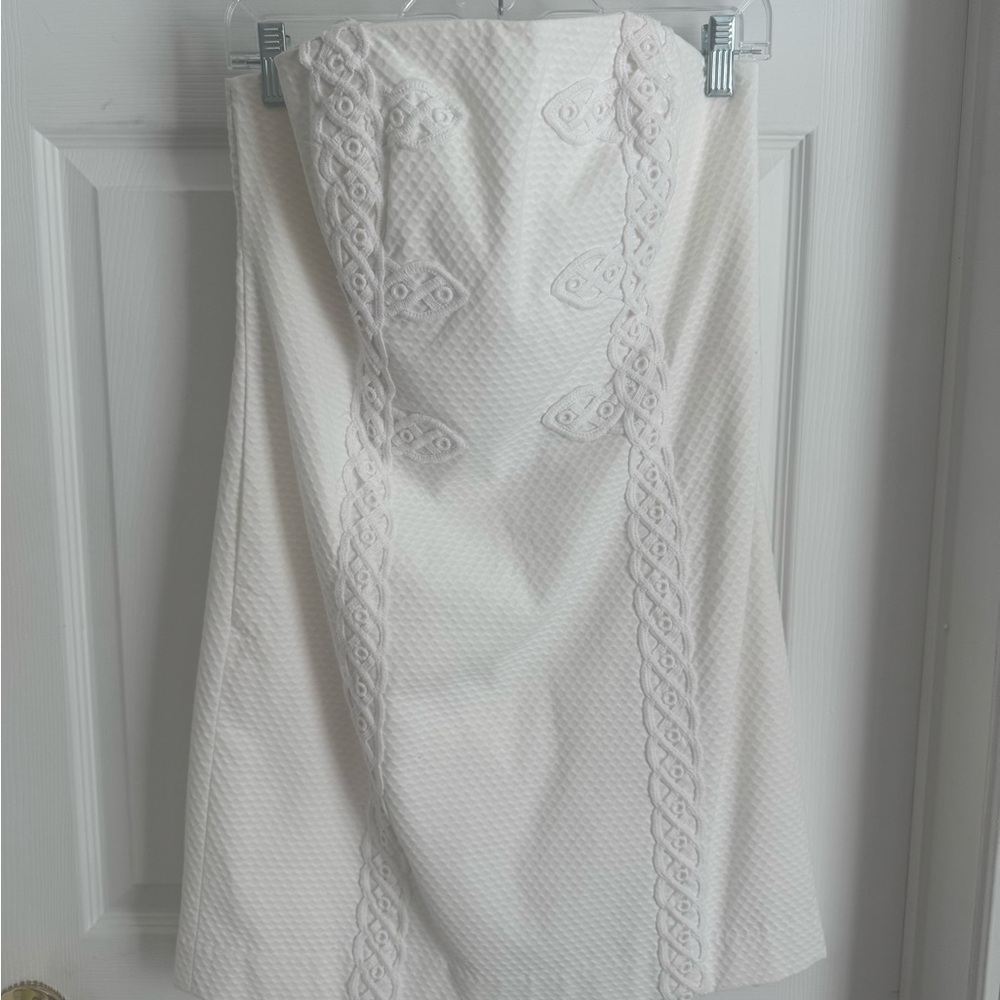 Lilly Pulitzer White Embellished Strapless Dress